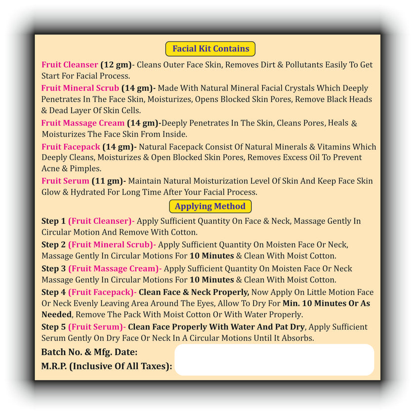 DENAJEE <br>Moisturizing Fruit Facial Kit</br>