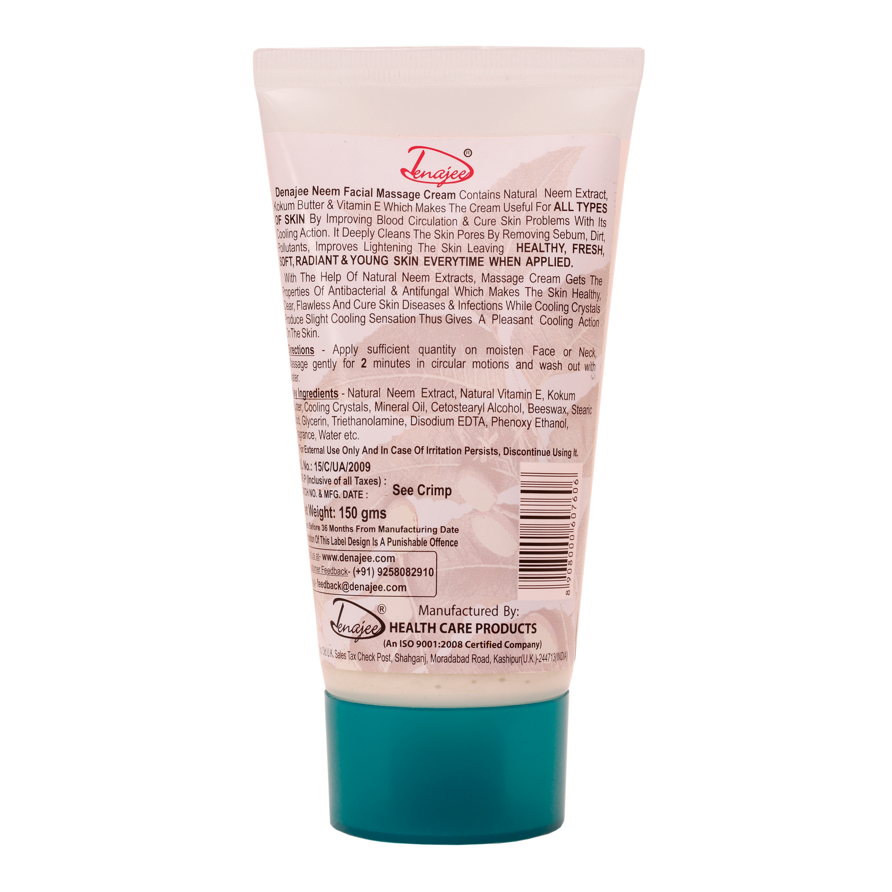 DENAJEE Neem Facial Massage Cream With Cooling Crystals