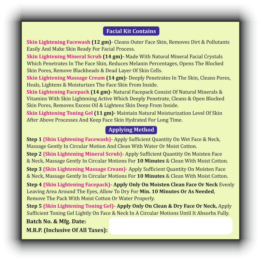 DENAJEE <br>Skin Lightening Facial Kit</br>